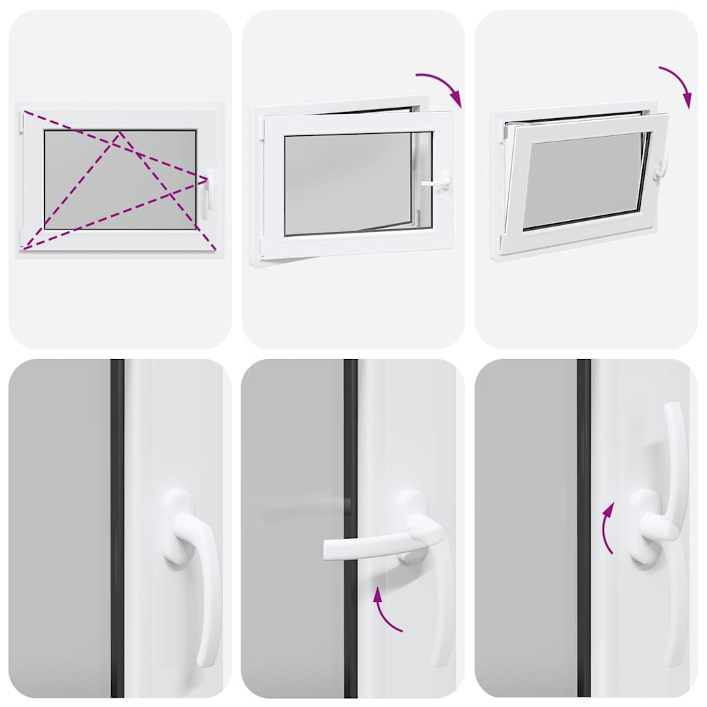 Fereastră de subsol „RISOR” 80x60 cm oscilo-batantă DIN stânga, albă GartenMobel Dekor