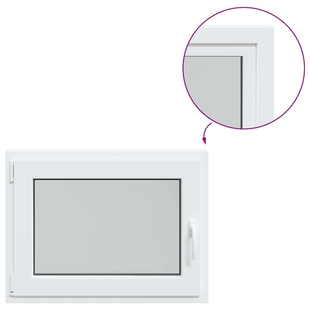 Fereastră de subsol „RISOR” 80x60 cm oscilo-batantă DIN stânga, albă GartenMobel Dekor