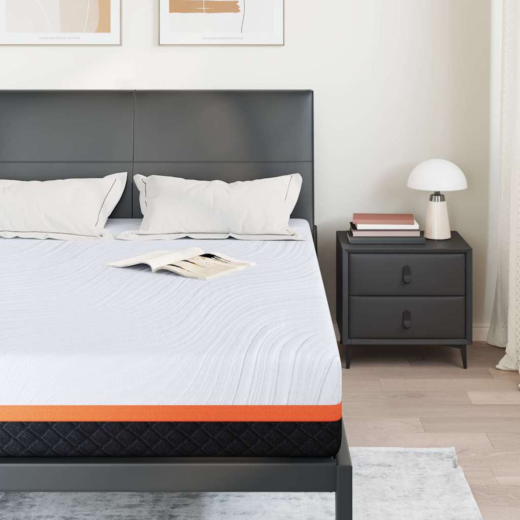 Saltea Alb și gri 160 x 200 cm Spumă cu Memorie GartenMobel Dekor