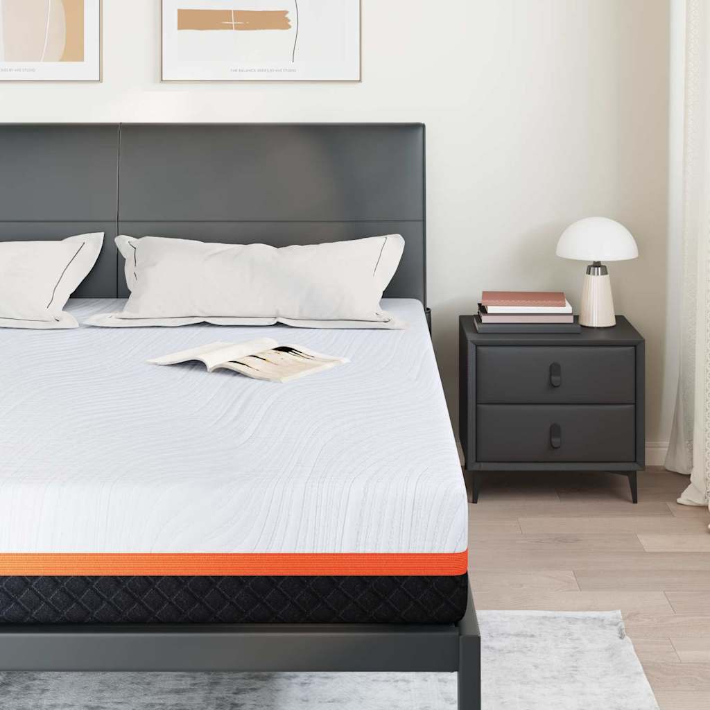 Saltea Alb și gri 200 x 200 cm Spumă cu Memorie GartenMobel Dekor