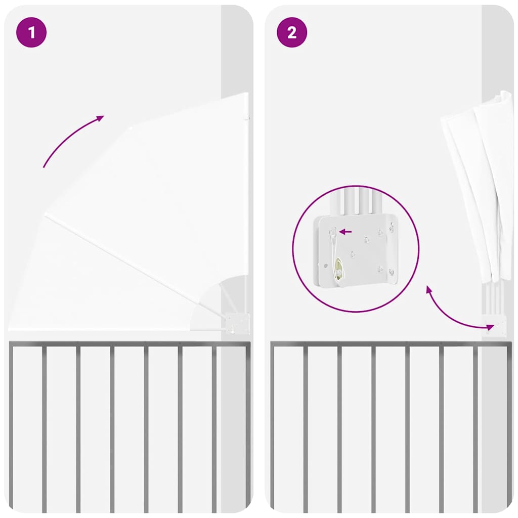 Ecran de intimitate pentru balcon Alb 115 x 115 cm țesătură GartenMobel Dekor