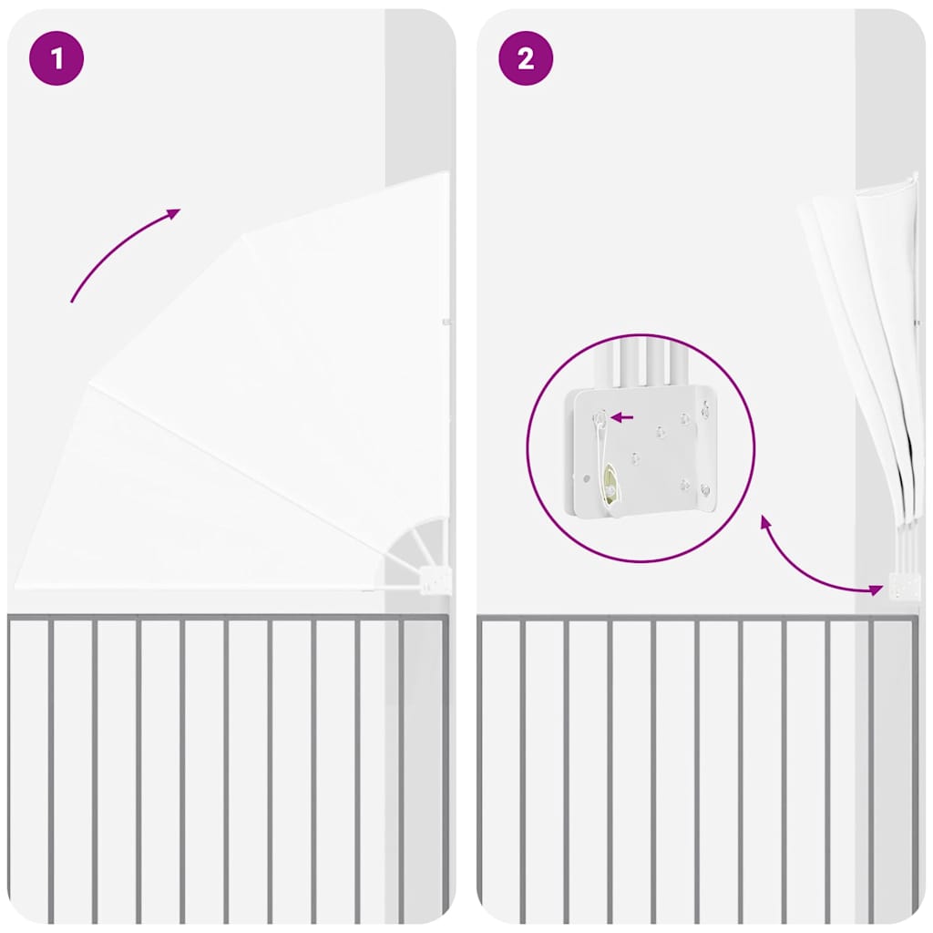 Ecran de intimitate pentru balcon Alb 140 x 140 cm țesătură GartenMobel Dekor