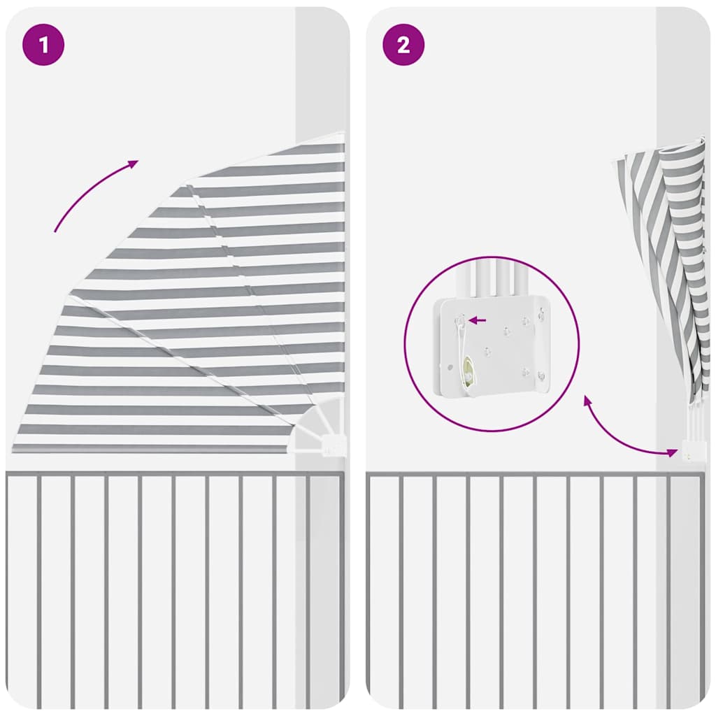 Ecran de intimitate pentru balcon Antracit și alb 140 x 140 cm GartenMobel Dekor