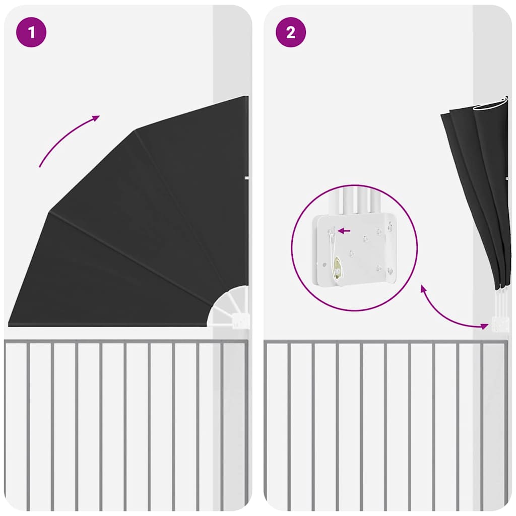 Ecran de intimitate pentru balcon Antracit 140 x 140 cm GartenMobel Dekor