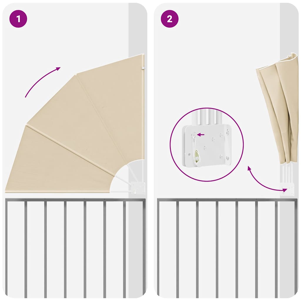 Ecran de intimitate pentru balcon Bej 115 x 115 cm țesătură GartenMobel Dekor