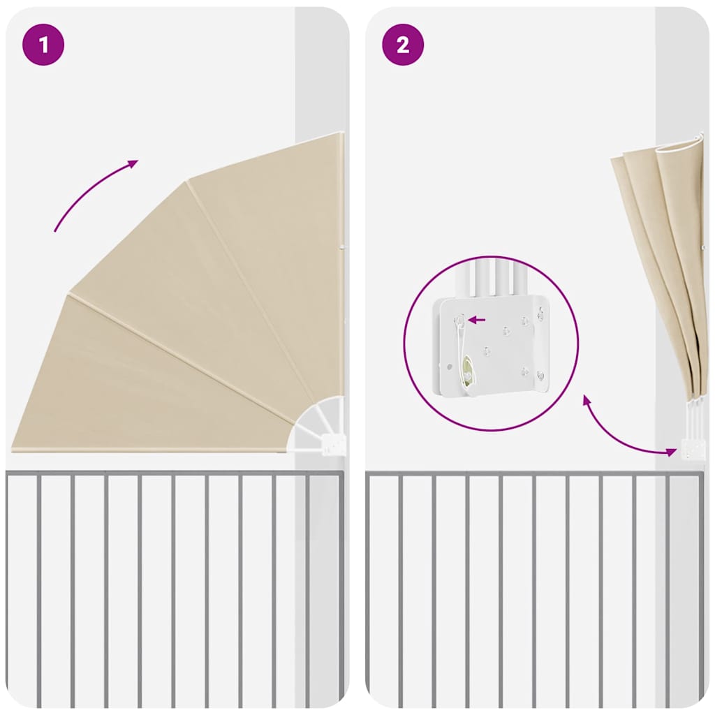 Ecran de intimitate pentru balcon Bej 140 x 140 cm țesătură GartenMobel Dekor