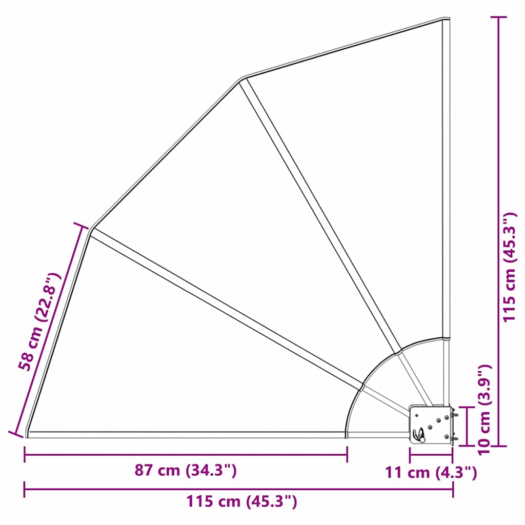 Ecran de intimitate pentru balcon Negru 115 x 115 cm țesătură GartenMobel Dekor