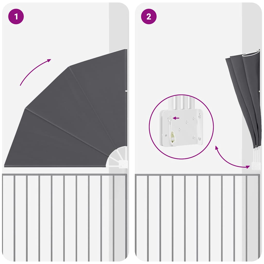 Ecran de intimitate pentru balcon Negru 140 x 140 cm țesătură GartenMobel Dekor