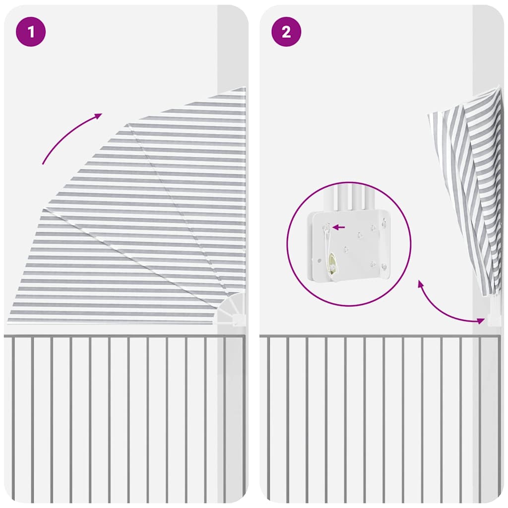 Ecran de intimitate pentru balcon Antracit și alb 210 x 210 cm GartenMobel Dekor