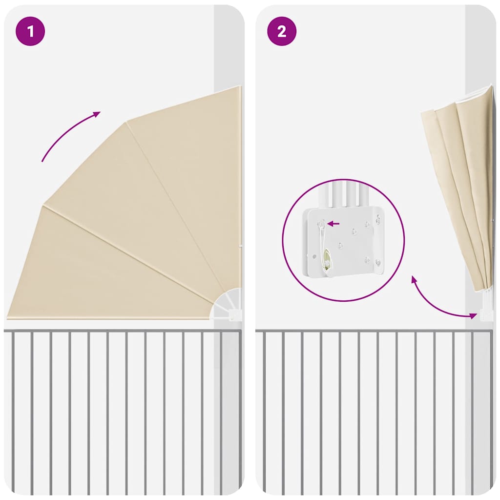 Ecran de intimitate pentru balcon Bej 210 x 210 cm țesătură GartenMobel Dekor