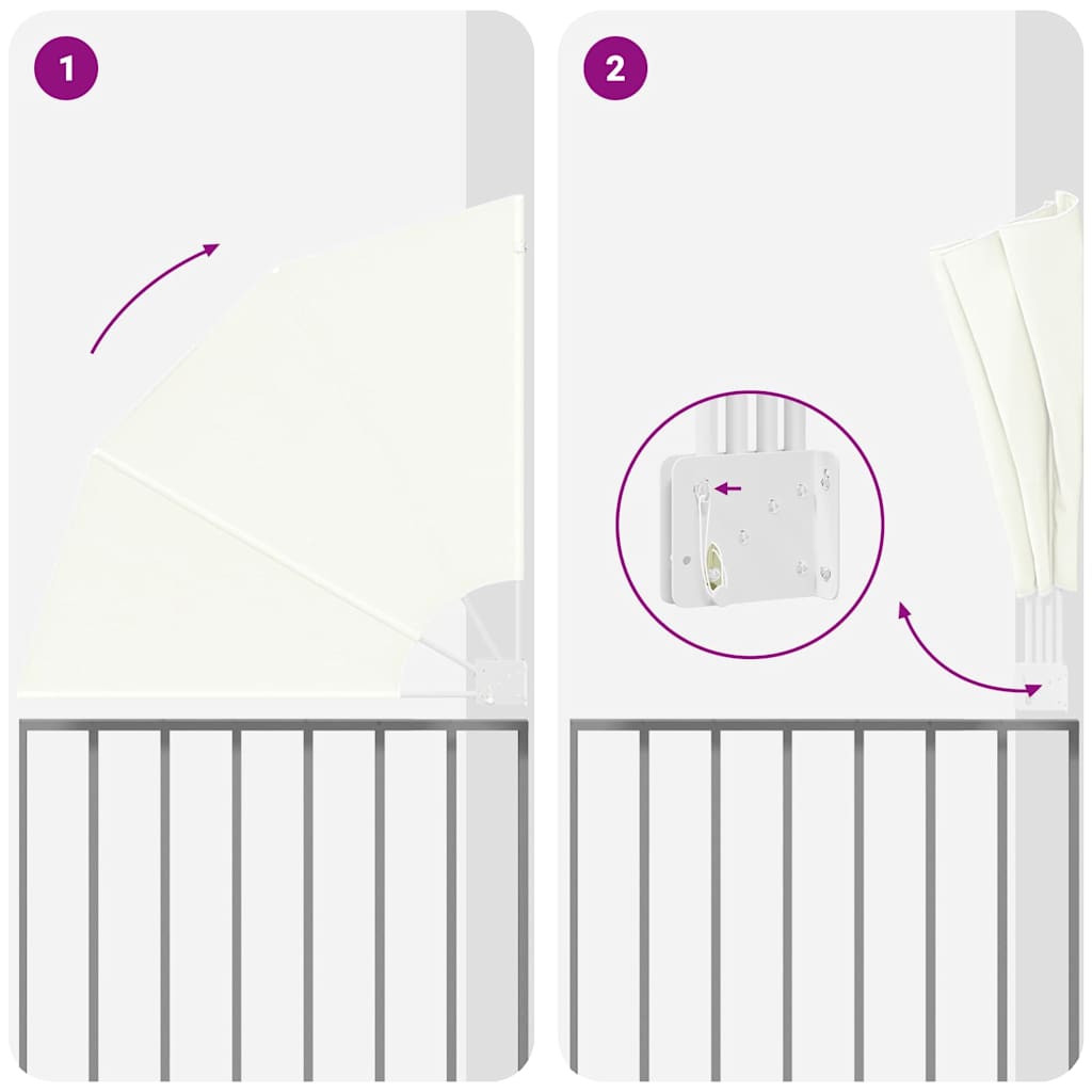 Ecran de intimitate pentru balcon Crem 115 x 115 cm țesătură GartenMobel Dekor