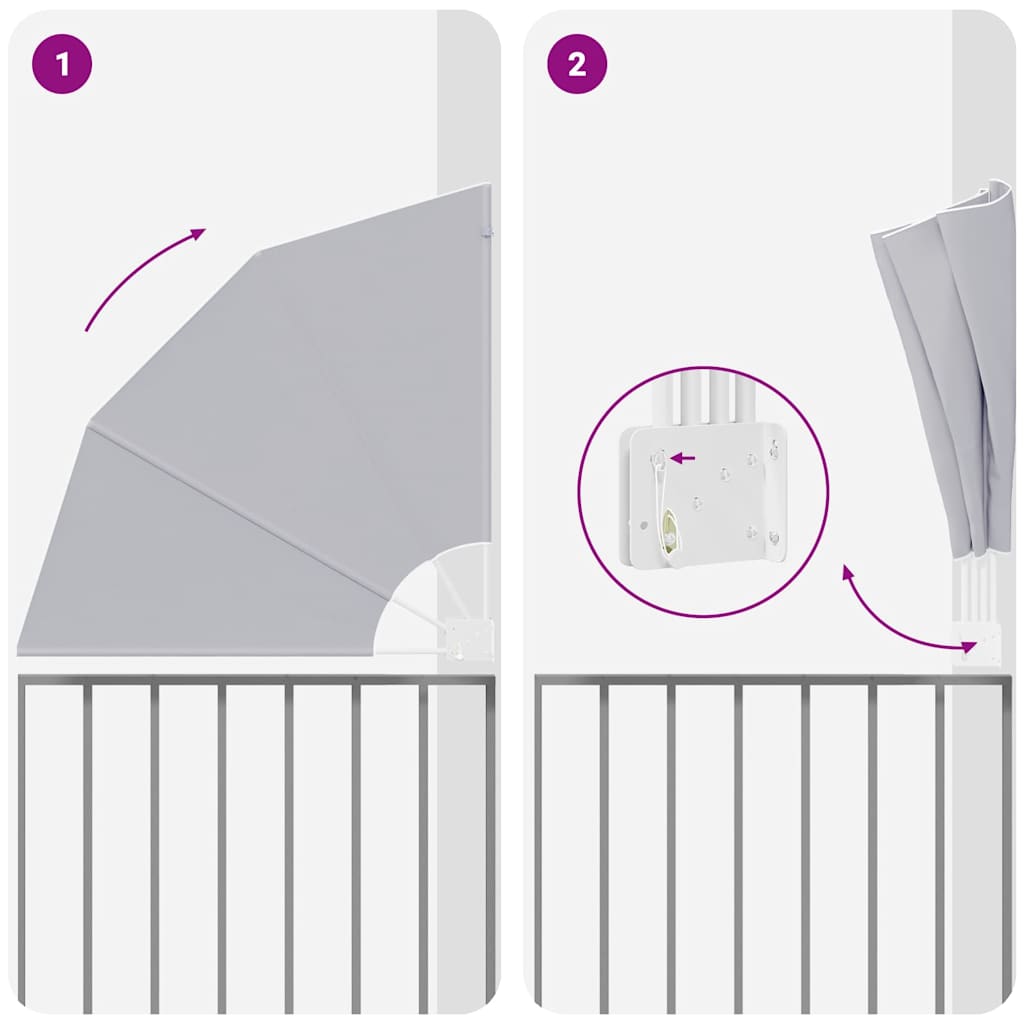 Ecran de intimitate pentru balcon Gri 115 x 115 cm țesătură GartenMobel Dekor