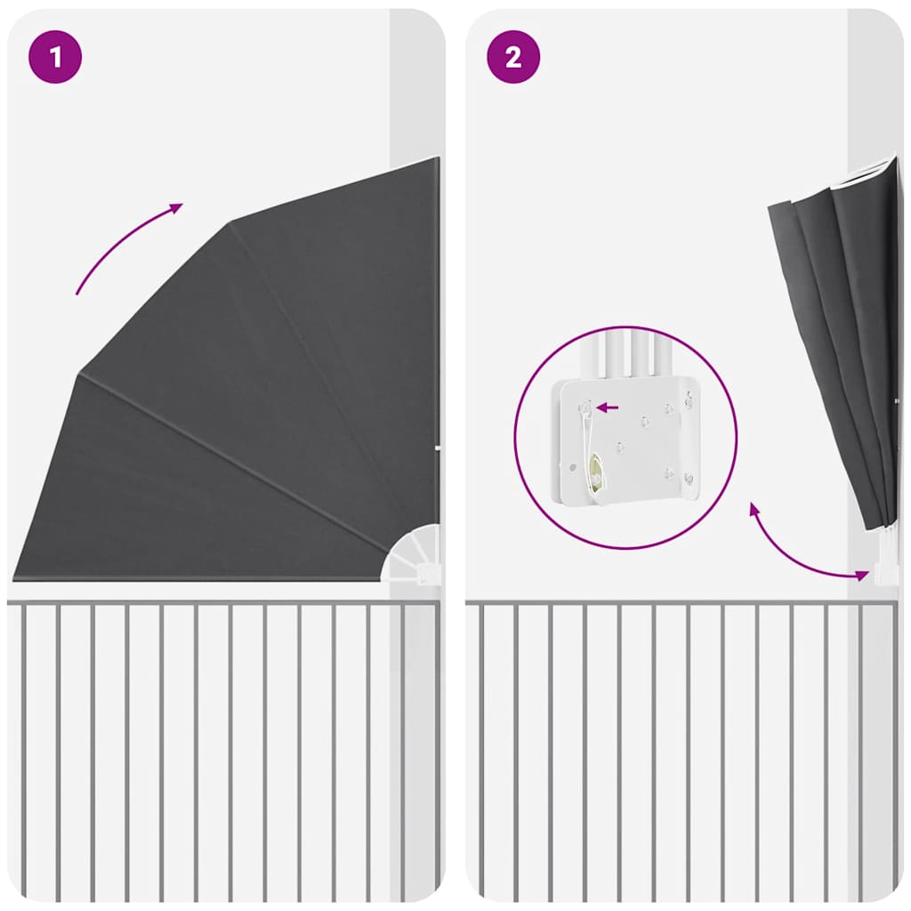 Ecran de intimitate pentru balcon Negru 210 x 210 cm țesătură GartenMobel Dekor