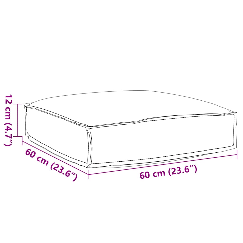 Pernă pentru șezut din paleți Gri 60 x 60 x 12 cm Tafeta Oxford GartenMobel Dekor