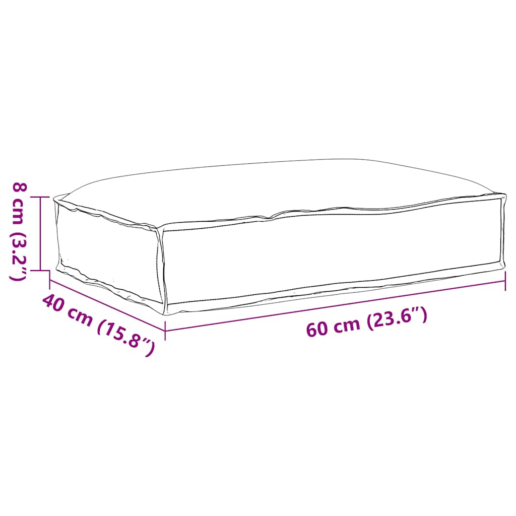 Pernă pentru șezut din paleți Negru 60 x 40 x 8 cm GartenMobel Dekor