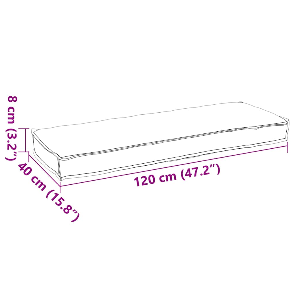 Pernă pentru bancă din paleți Roșu Vin 120 x 40 x 8 cm GartenMobel Dekor