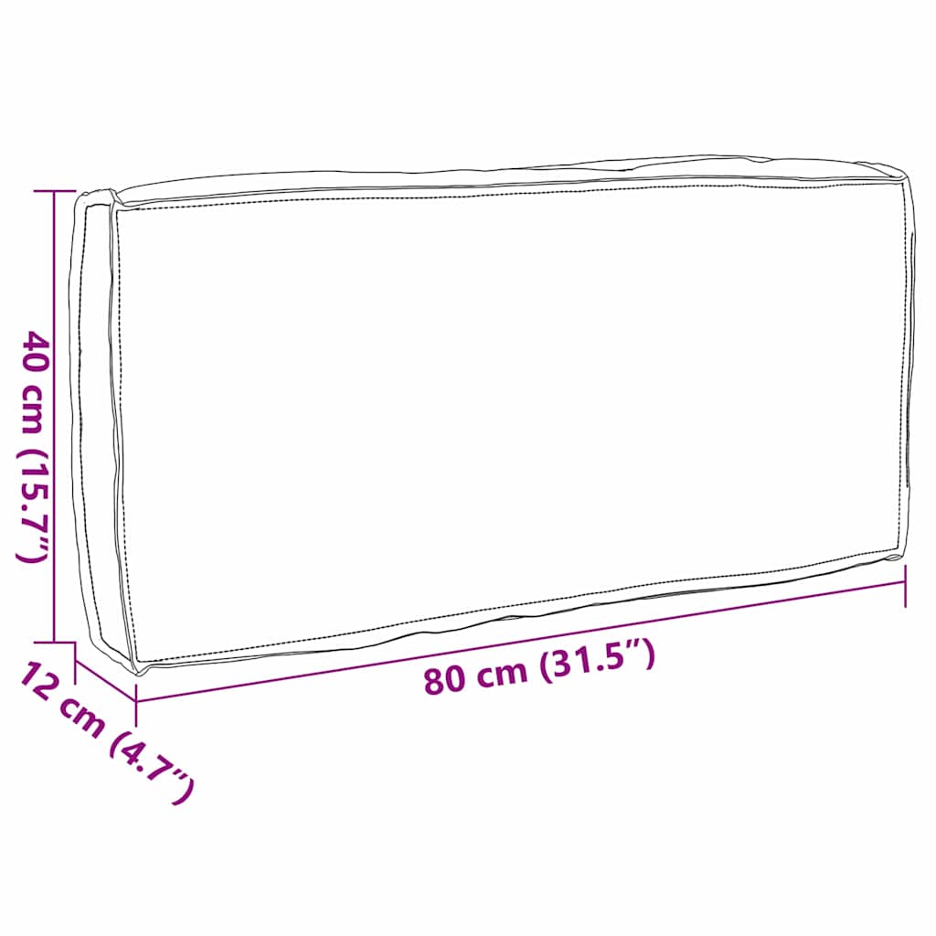 Pernă pentru spătar din paleți Antracit 80 x 40 x 12 cm GartenMobel Dekor