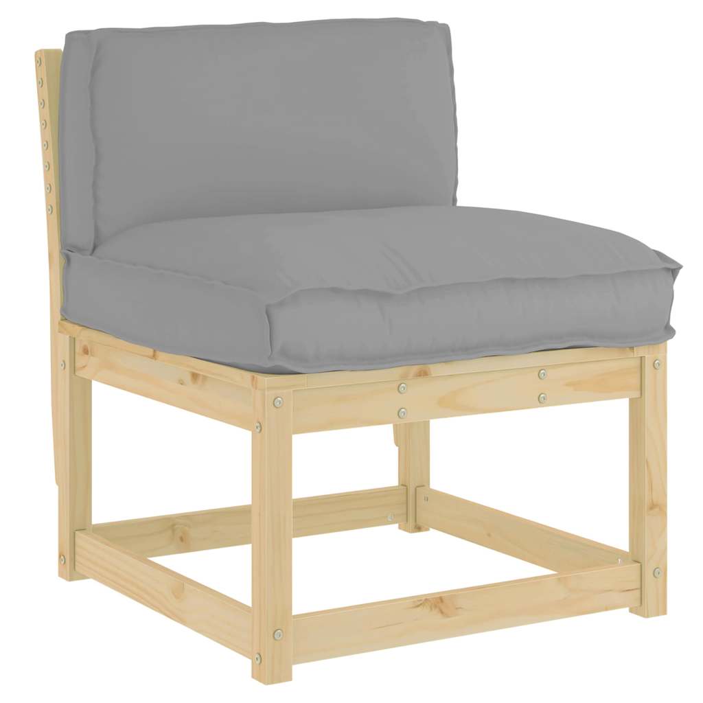 Pernă pentru spătar din paleți cu pernă Gri 70 x 40 x 12 cm GartenMobel Dekor