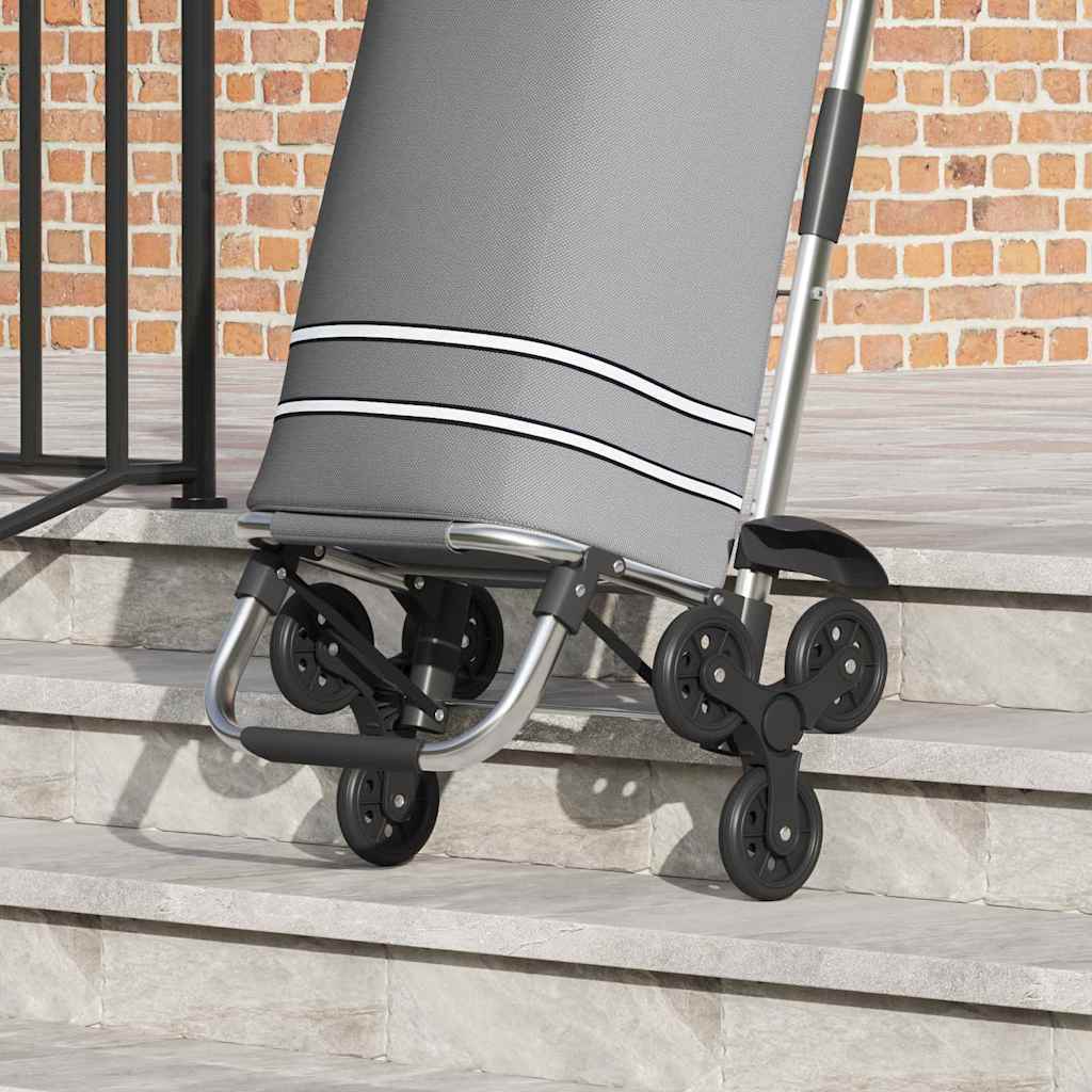 Carucior de cumpărături Gri 47 x 39 x 100.5 cm Tafeta Oxford GartenMobel Dekor