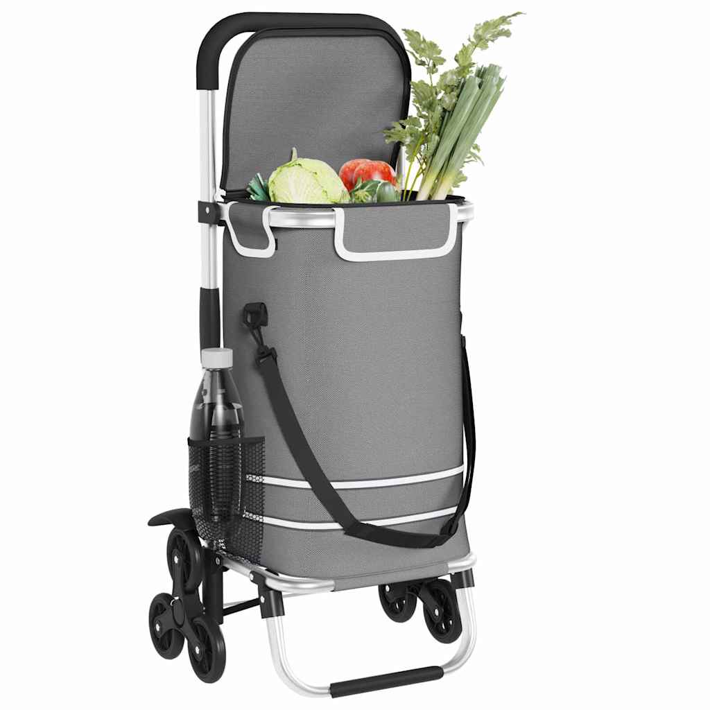 Carucior de cumpărături Gri 47 x 39 x 100.5 cm Tafeta Oxford GartenMobel Dekor