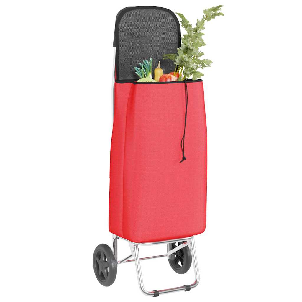 Carucior de cumpărături Roșu 35 x 28 x 92 cm Tafeta Oxford GartenMobel Dekor