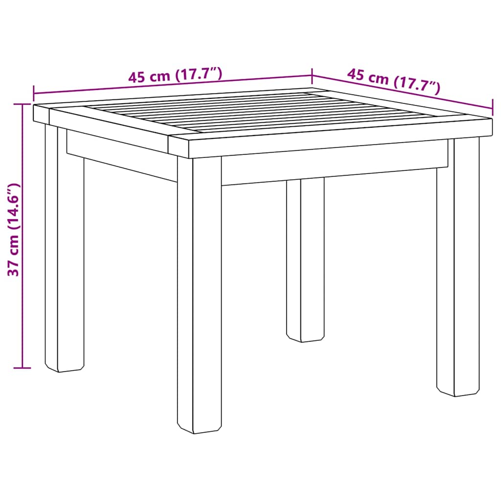 Masă de cafea Maro 45 x 45 x 36 cm Lemn masiv de tec GartenMobel Dekor