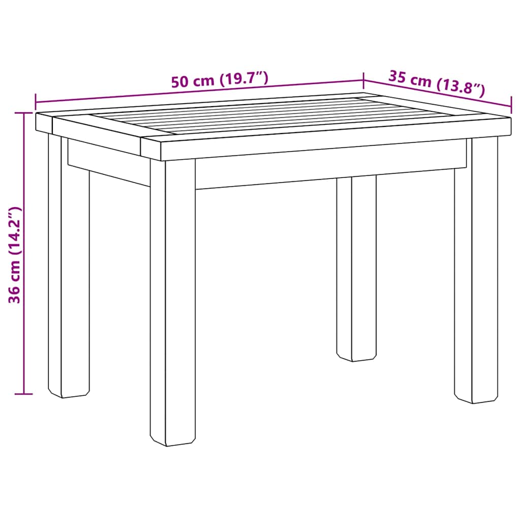 Masă de cafea Maro 50 x 35 x 36 cm Lemn masiv de tec GartenMobel Dekor