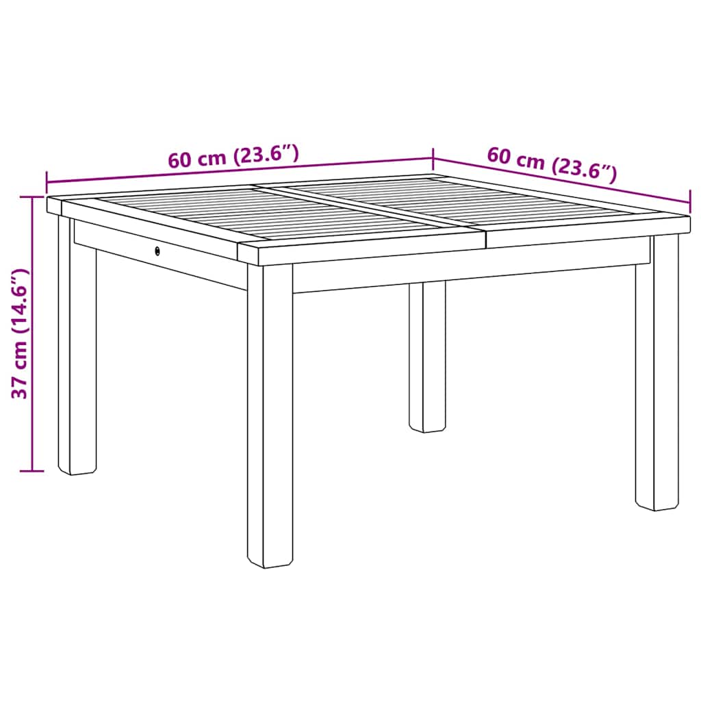 Masă de cafea Maro 60 x 60 x 36 cm Lemn masiv de tec GartenMobel Dekor