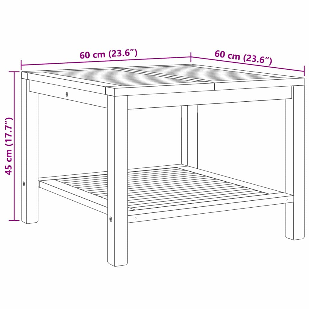 Masă de cafea Maro 60 x 60 x 45 cm Lemn masiv de tec GartenMobel Dekor