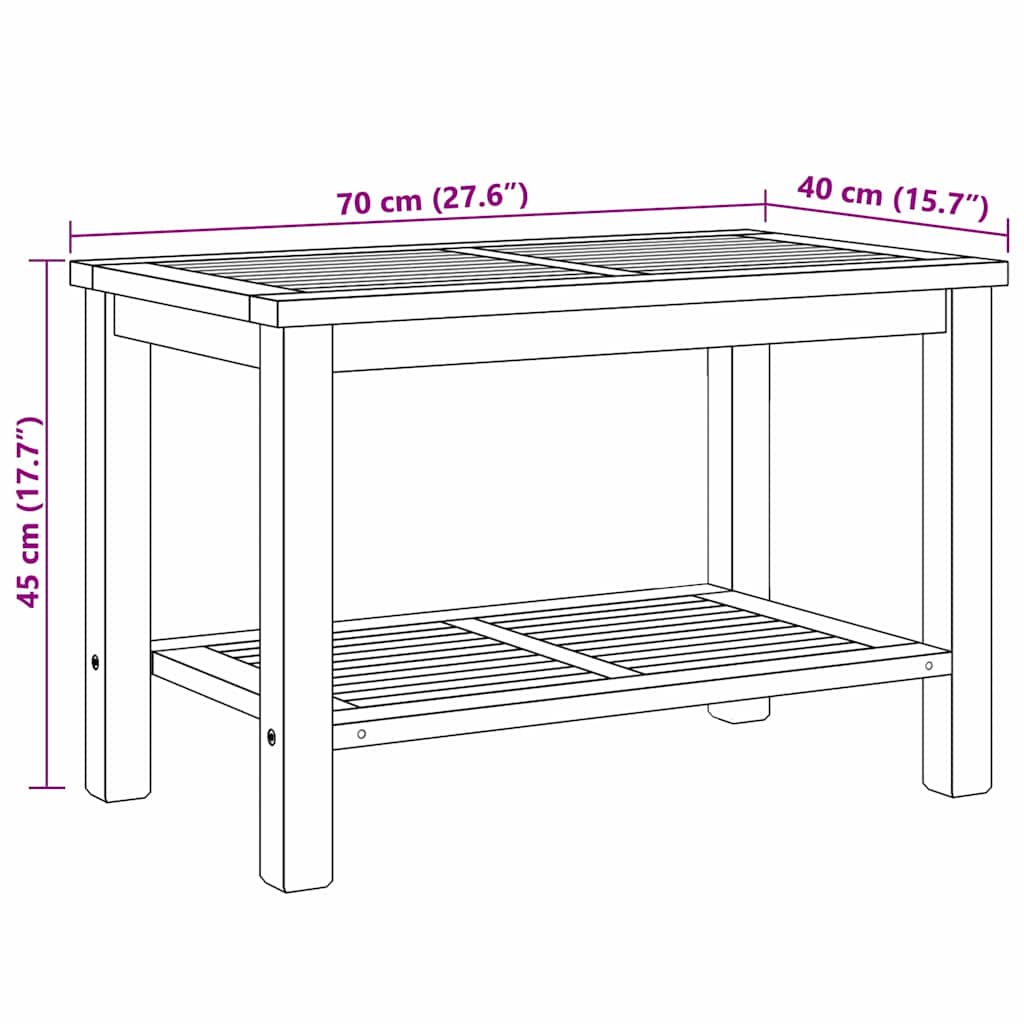 Masă de cafea Maro 70 x 40 x 45 cm Lemn masiv de tec GartenMobel Dekor