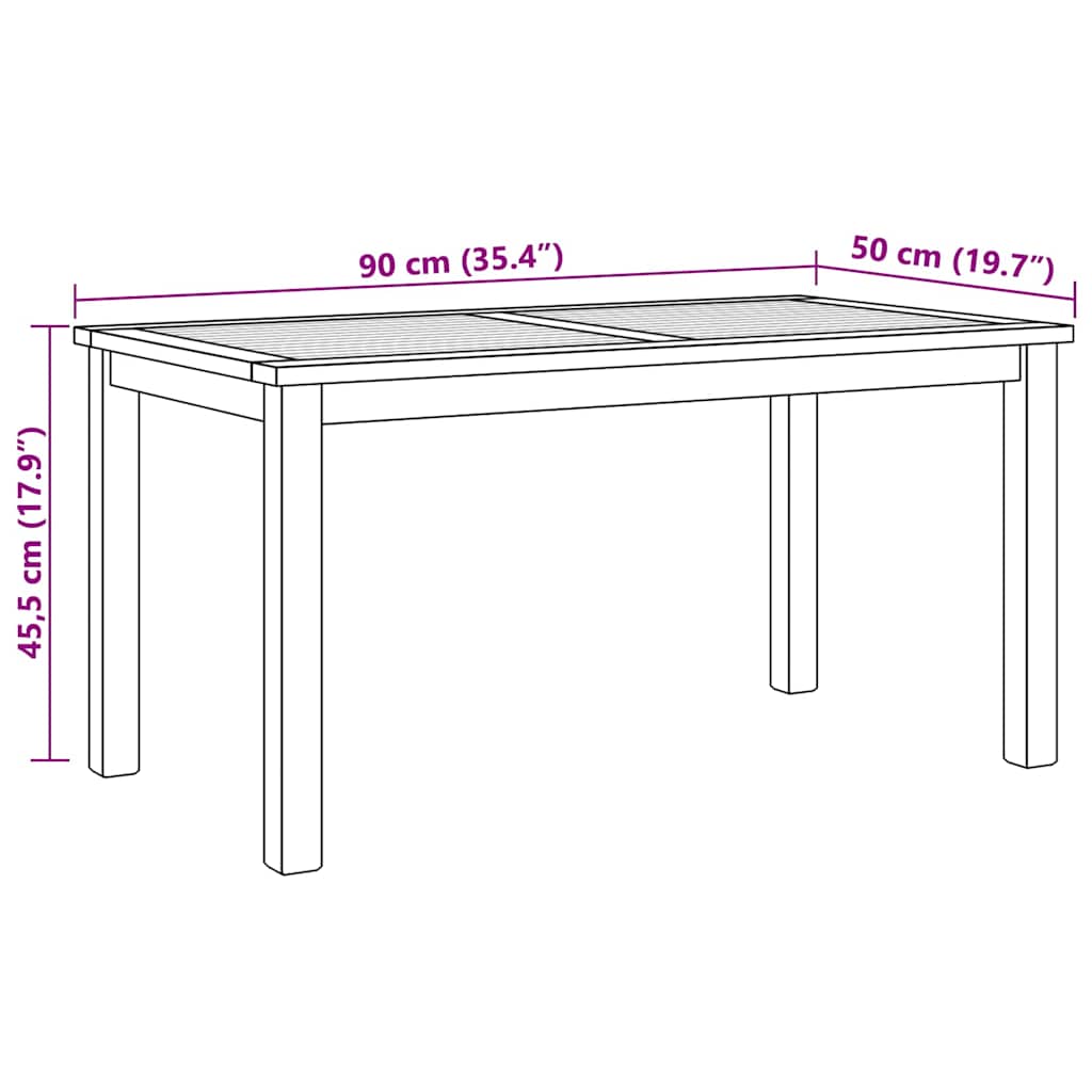 Masă de cafea Maro 90 x 50 x 45.5 cm Lemn masiv de tec GartenMobel Dekor