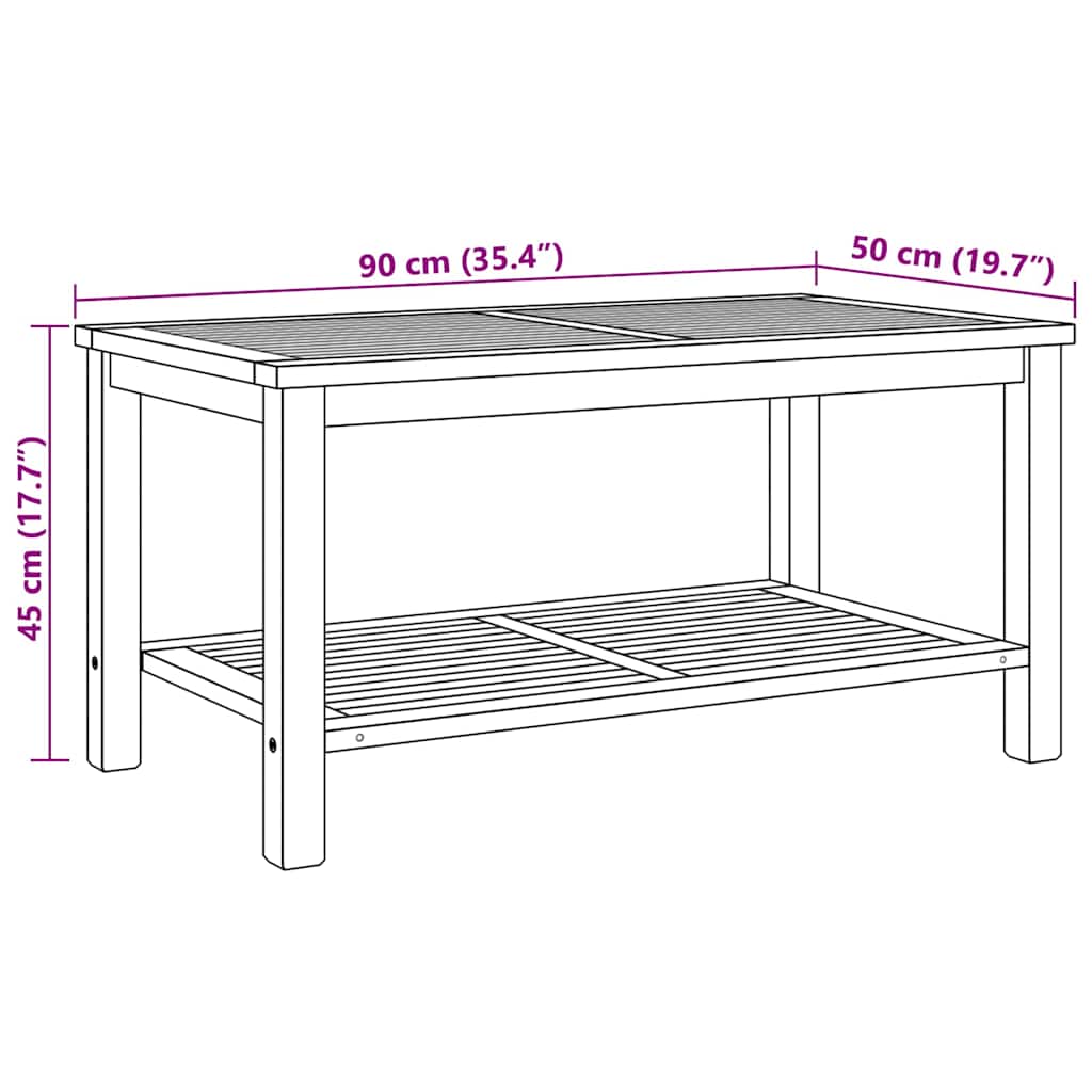 Masă de cafea Maro 90 x 50 x 45 cm Lemn masiv de tec GartenMobel Dekor