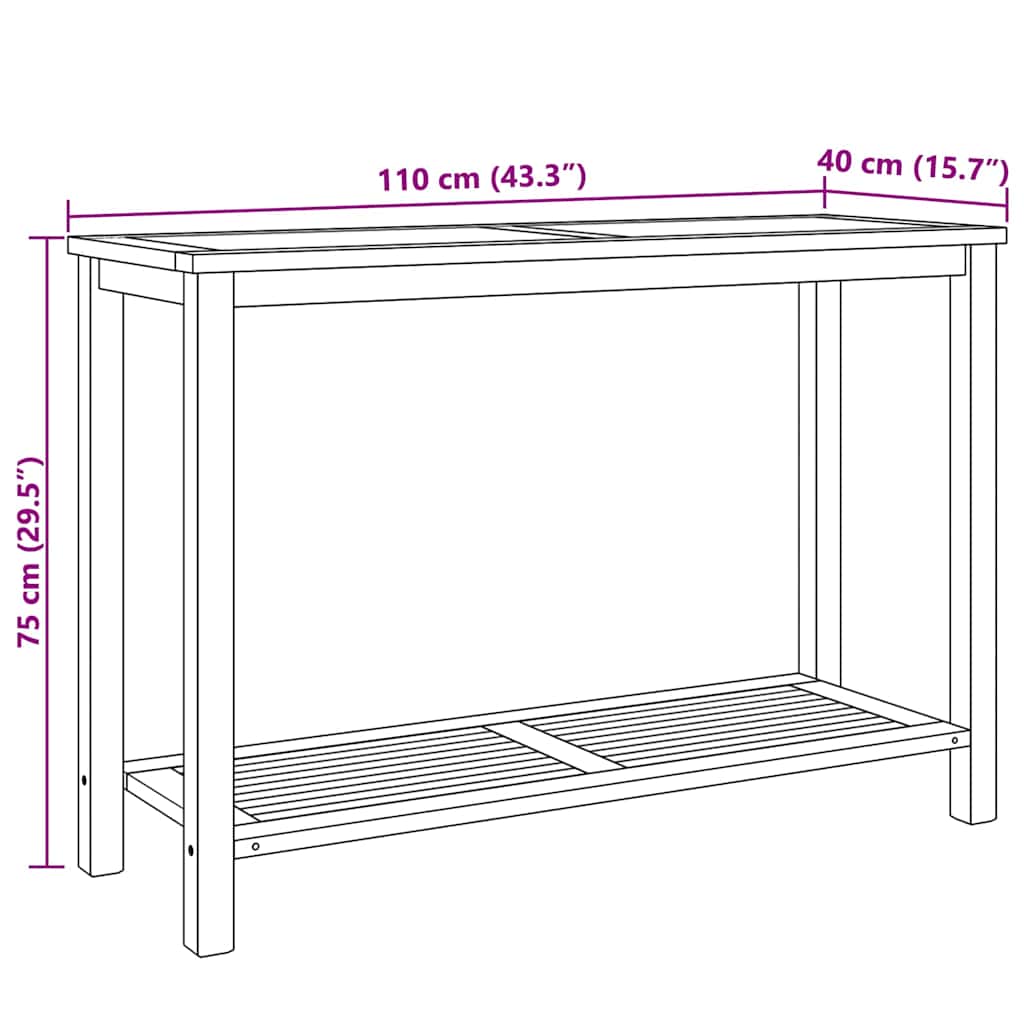 Masă de cafea cu raft Maro 110 x 40 x 45 cm Lemn masiv de tec GartenMobel Dekor