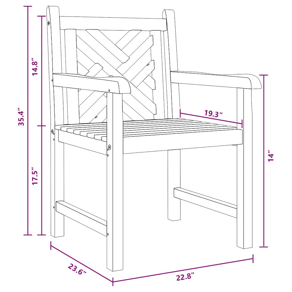 Scaune de grădină 2 pcs Maro 58 x 60 x 90 cm Lemn masiv de tec GartenMobel Dekor