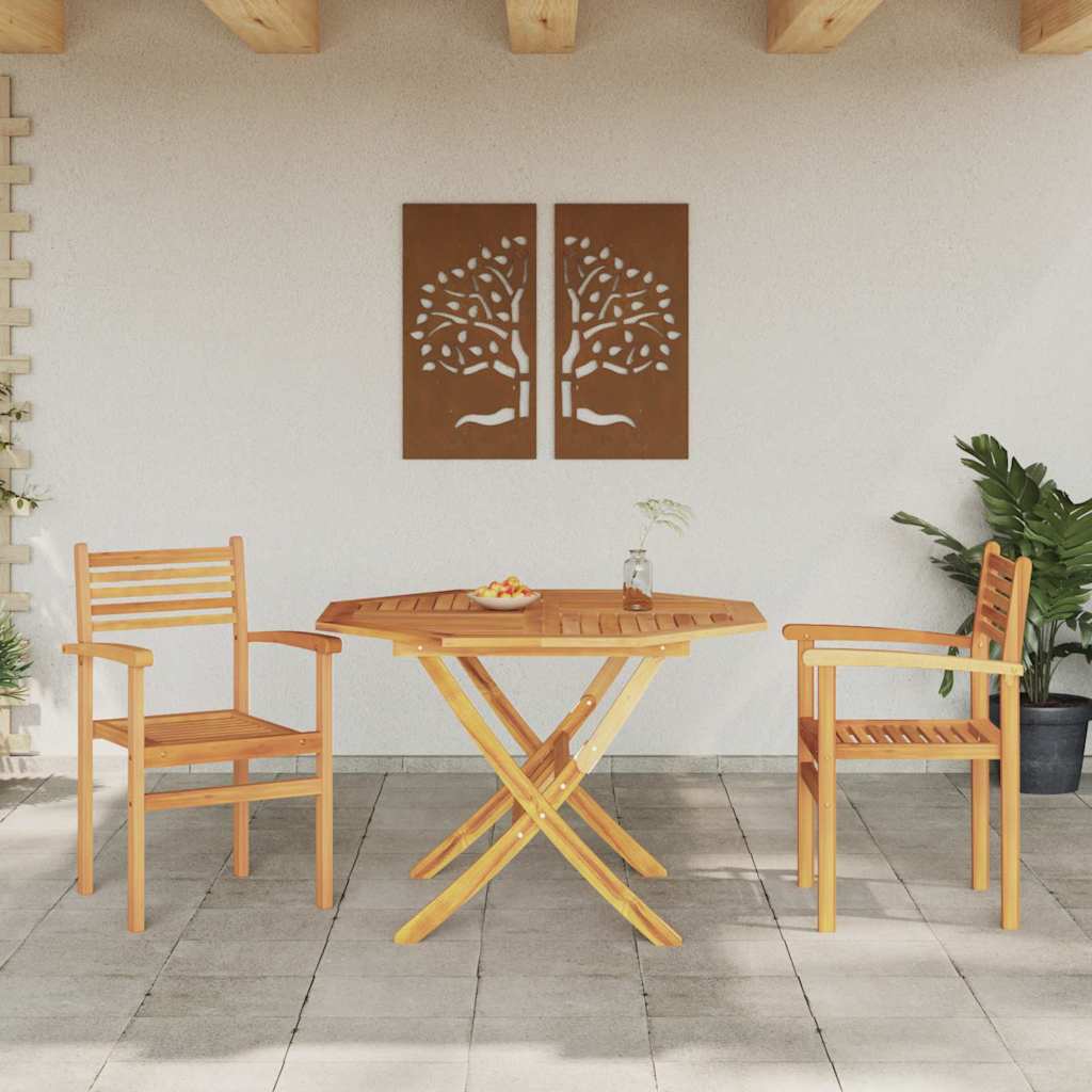 Scaune de grădină stivuibile 2 pcs Maro 55.5 x 55.5 x 90 cm GartenMobel Dekor
