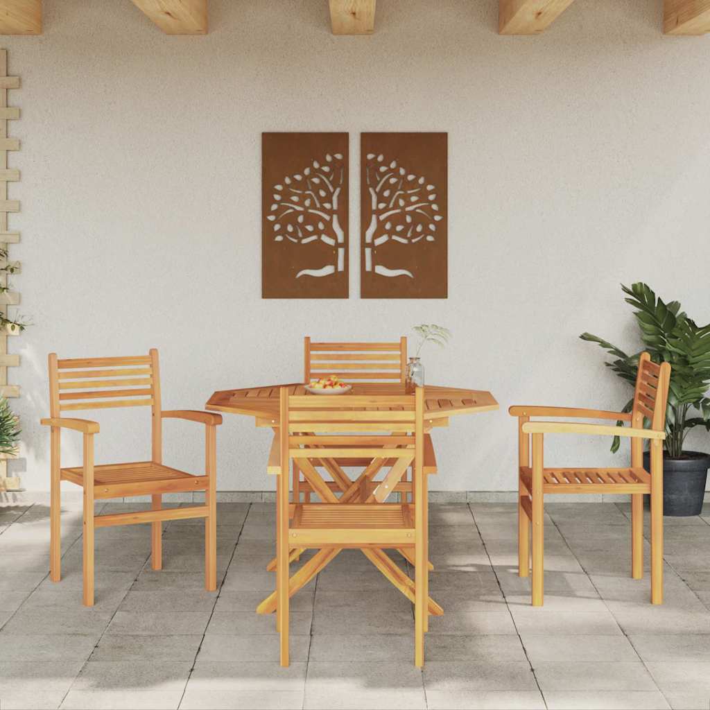 Scaune de grădină stivuibile 4 pcs Maro 55.5 x 55.5 x 90 cm GartenMobel Dekor