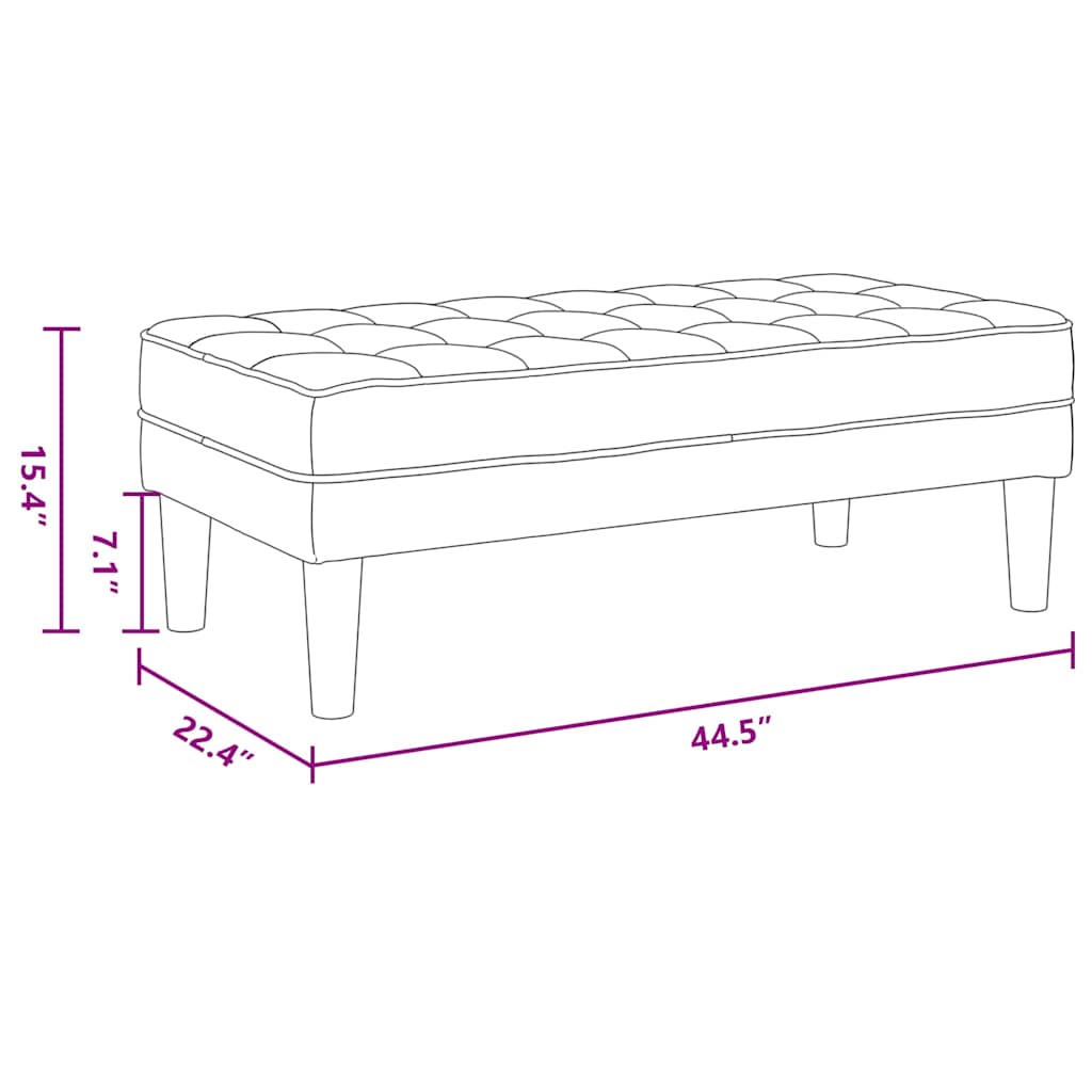 bancă Gri închis 113 x 57 x 39 cm Catifea GartenMobel Dekor