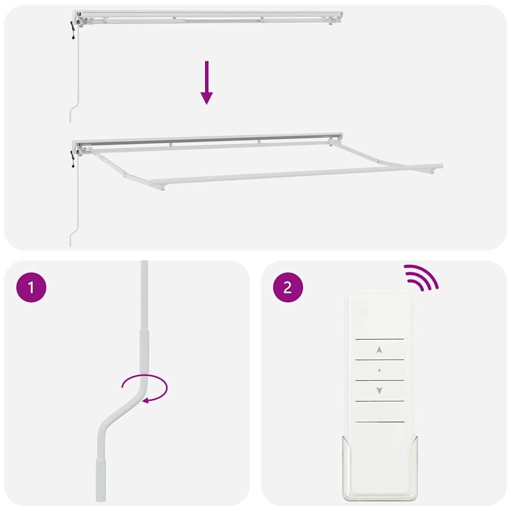 Cadru de copertină Alb 3.5 x 2 m Oțel și aluminiu vopsit GartenMobel Dekor