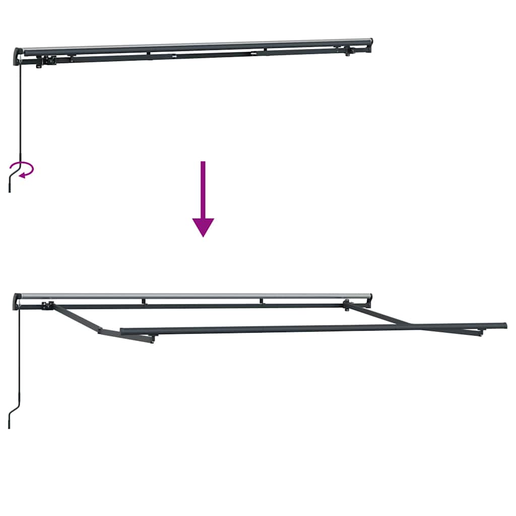 Cadru de copertină Antracit 3.5 x 2 m Metal GartenMobel Dekor