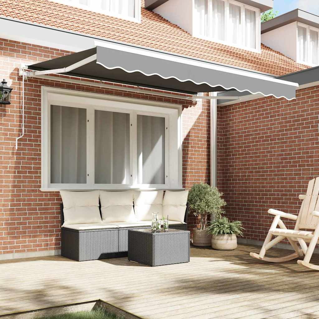 Cadru de copertină Manual Alb 2.5 x 2 m Oțel și aluminiu vopsit GartenMobel Dekor