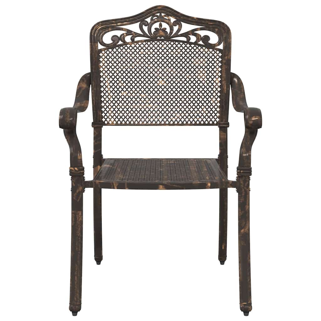 Scaun pentru Grădină 2 pcs Bronz 55 x 56.5 x 91cm Aluminiu GartenMobel Dekor