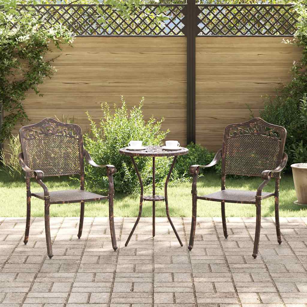 Scaun pentru Grădină 2 pcs Bronz 55 x 56.5 x 91cm Aluminiu GartenMobel Dekor