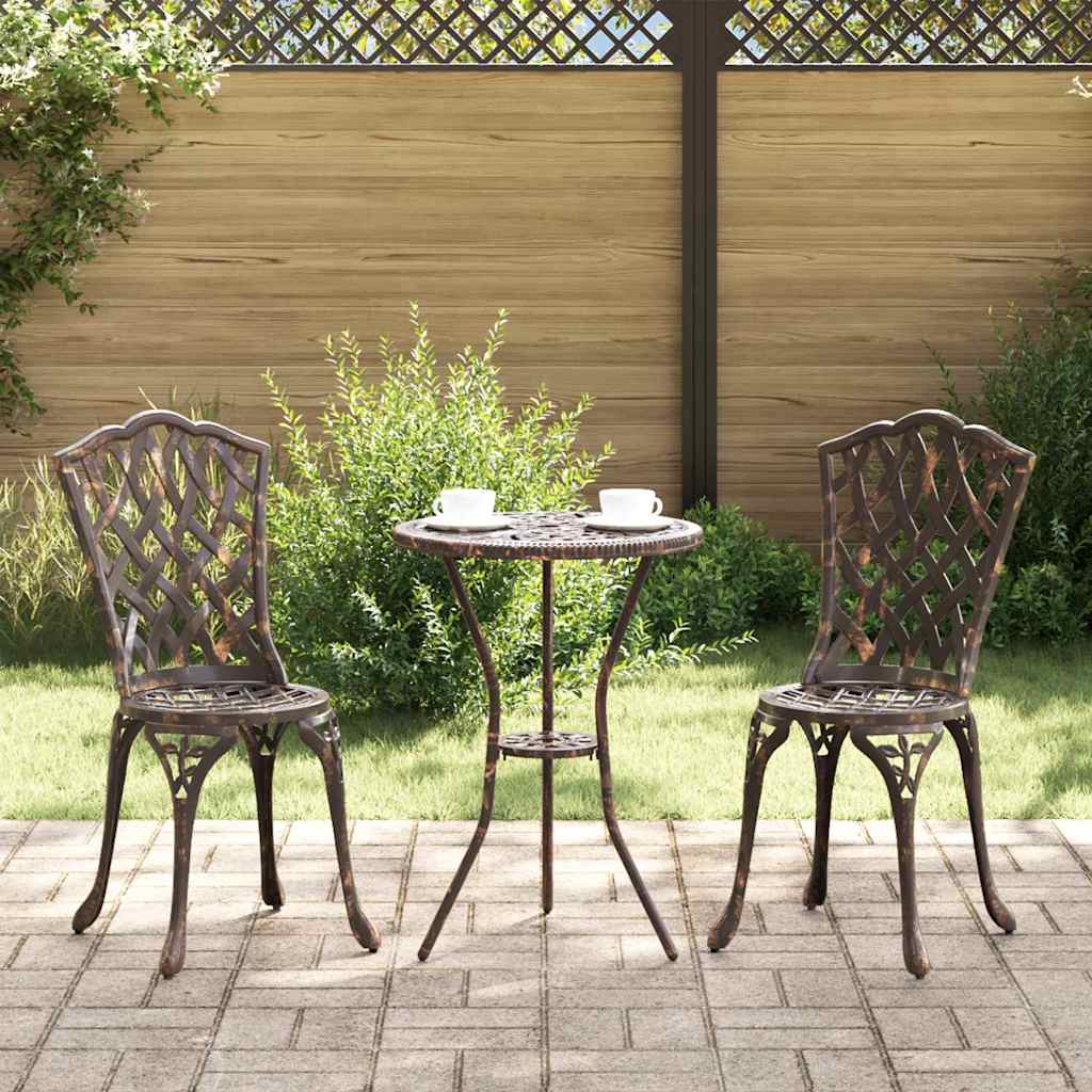Scaun pentru Grădină 2 pcs Bronz 55 x 56.5 x 91cm Aluminiu GartenMobel Dekor
