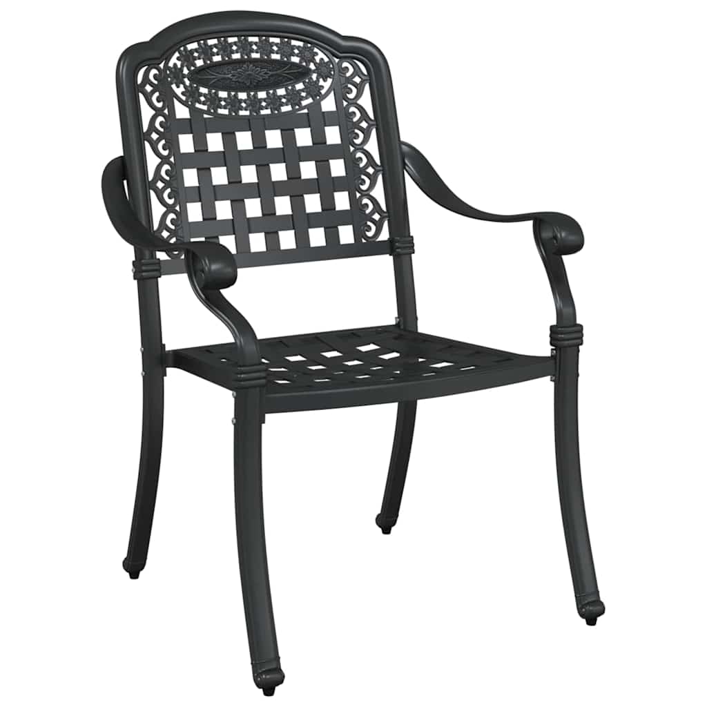 Scaun pentru Grădină 2 pcs Negru 55 x 56.5 x 91cm Aluminiu GartenMobel Dekor