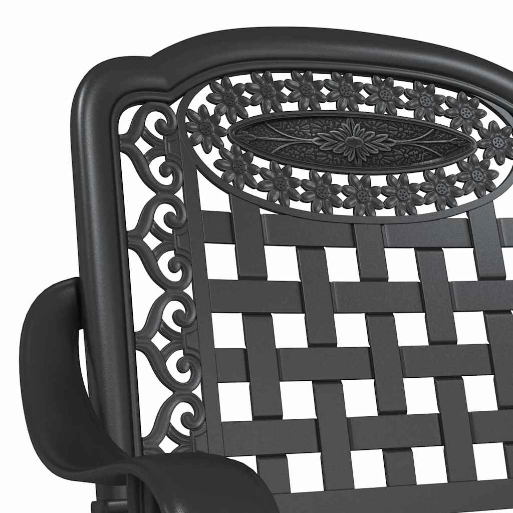 Scaun pentru Grădină 2 pcs Negru 55 x 56.5 x 91cm Aluminiu GartenMobel Dekor