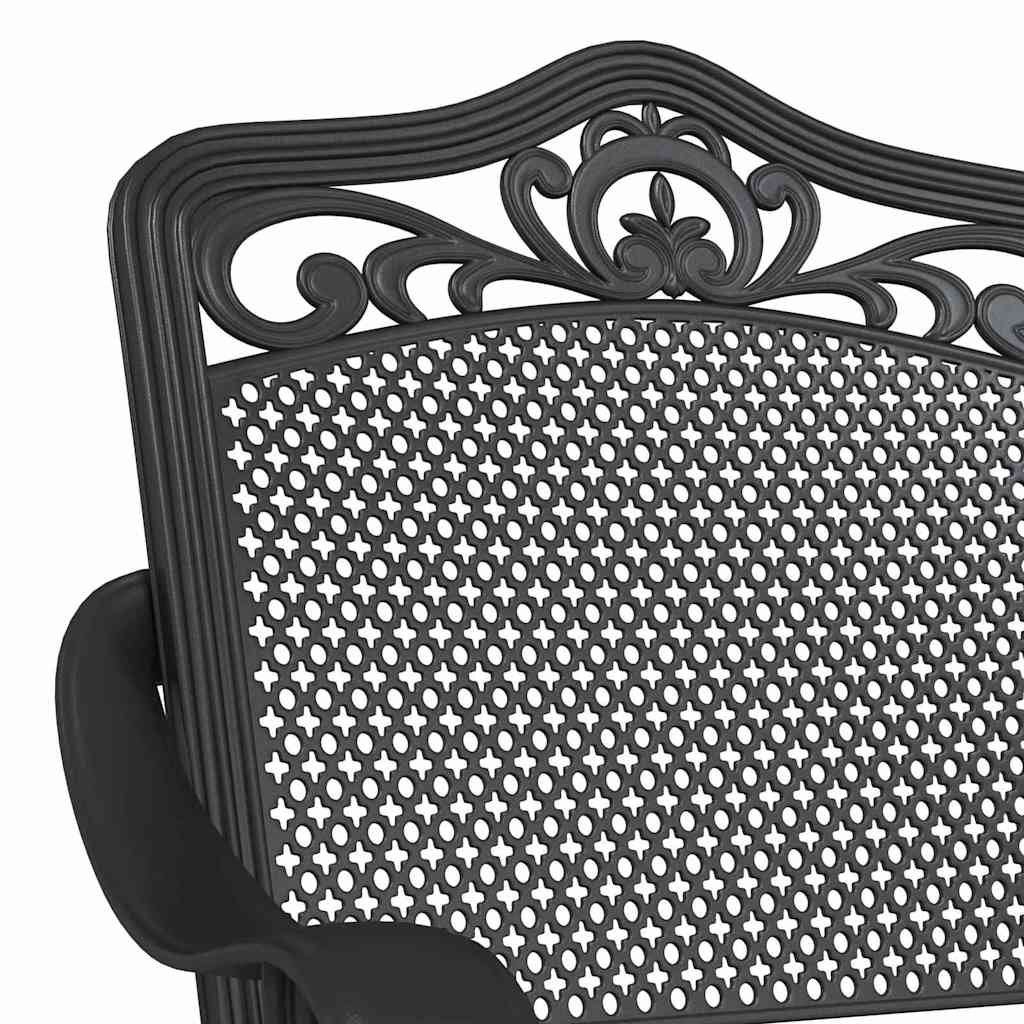 Scaun pentru Grădină 2 pcs Negru 55 x 56.5 x 91cm Aluminiu GartenMobel Dekor