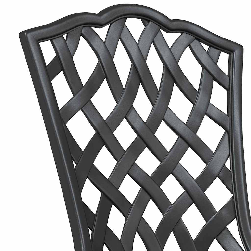 Scaun pentru Grădină 2 pcs Negru 55 x 56.5 x 91cm Aluminiu GartenMobel Dekor