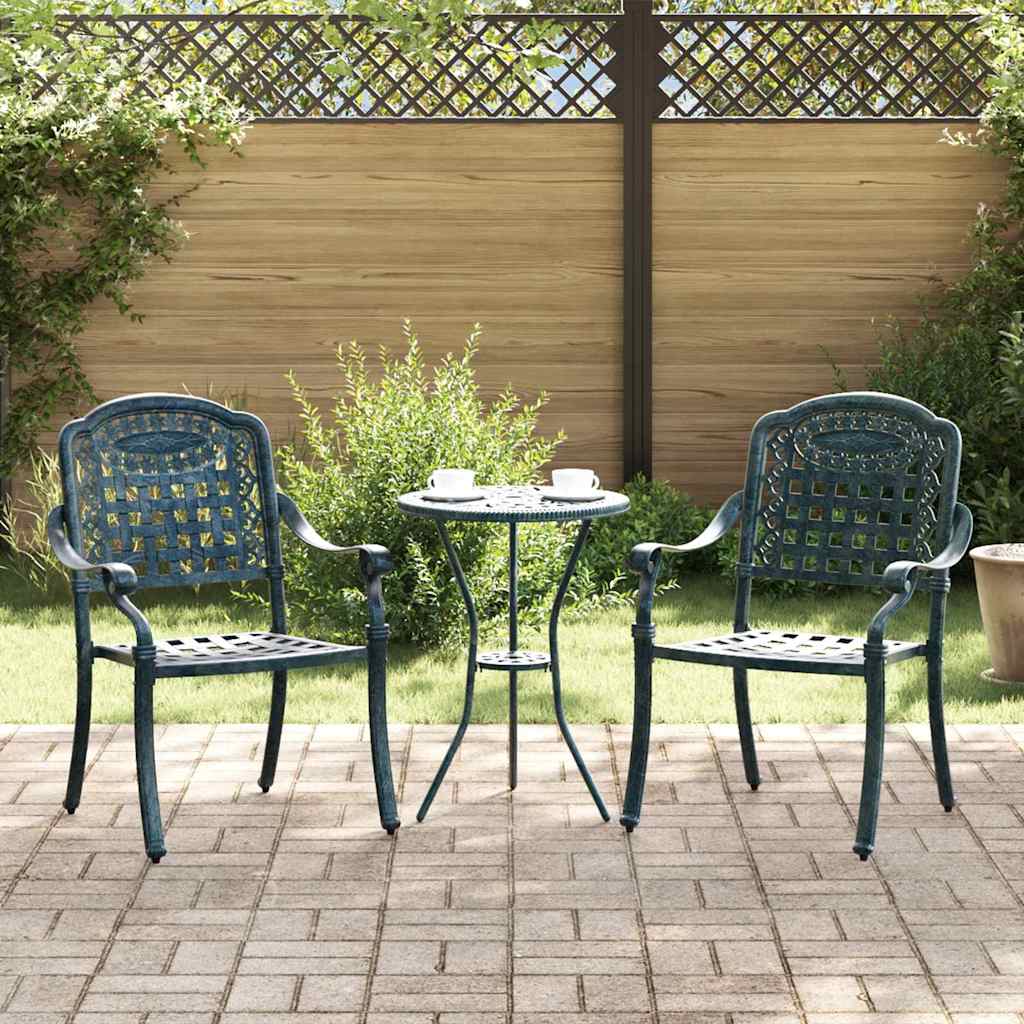 Scaun pentru Grădină 2 pcs Verde 55 x 56.5 x 91cm Aluminiu GartenMobel Dekor