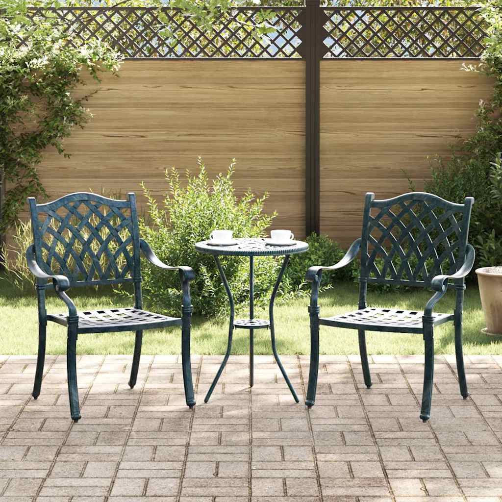 Scaun pentru Grădină 2 pcs Verde 55 x 56.5 x 91cm Aluminiu GartenMobel Dekor
