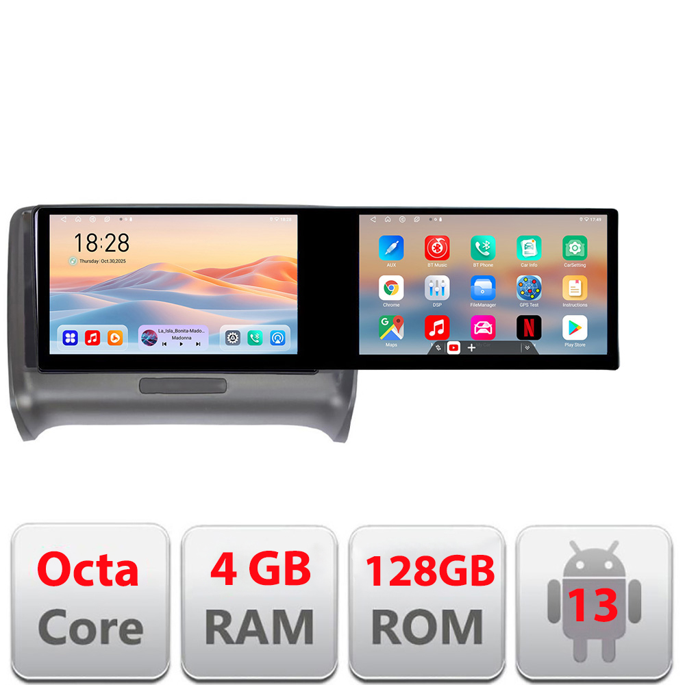 Navigatie Audi TT 2004-2011 Kit-078 Edotec 2 ecrane 8 core 4+128 21.6 inch Incell android Wifi 5Ghz gps internet CarStore Technology